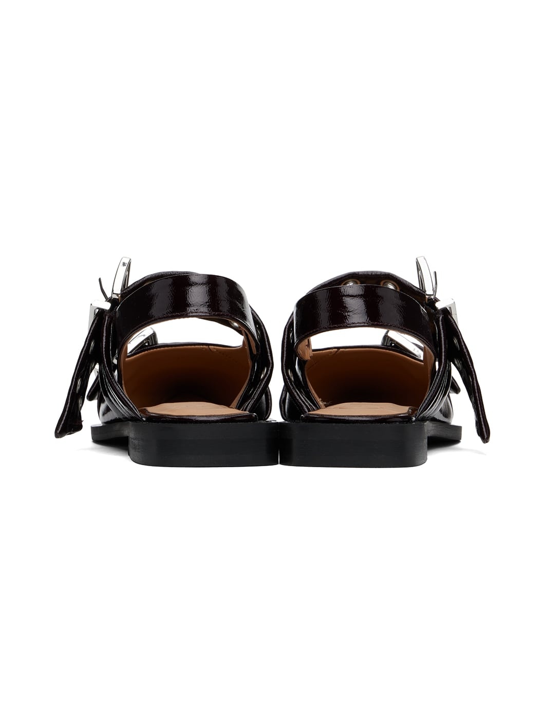 Burgundy Buckle Ballerina Flats - 2