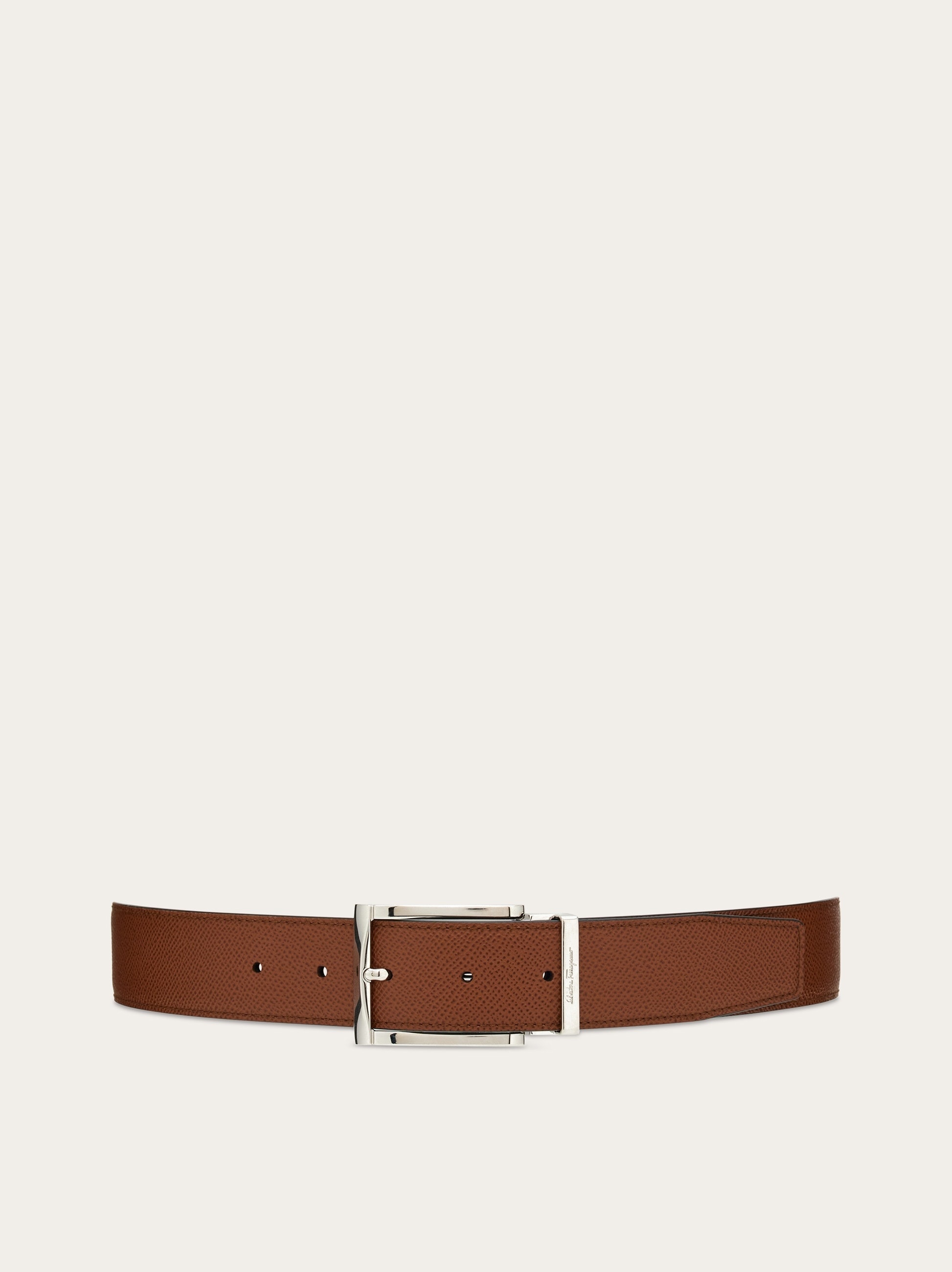 Reversible and adjustable belt with rectangular buckle - 1