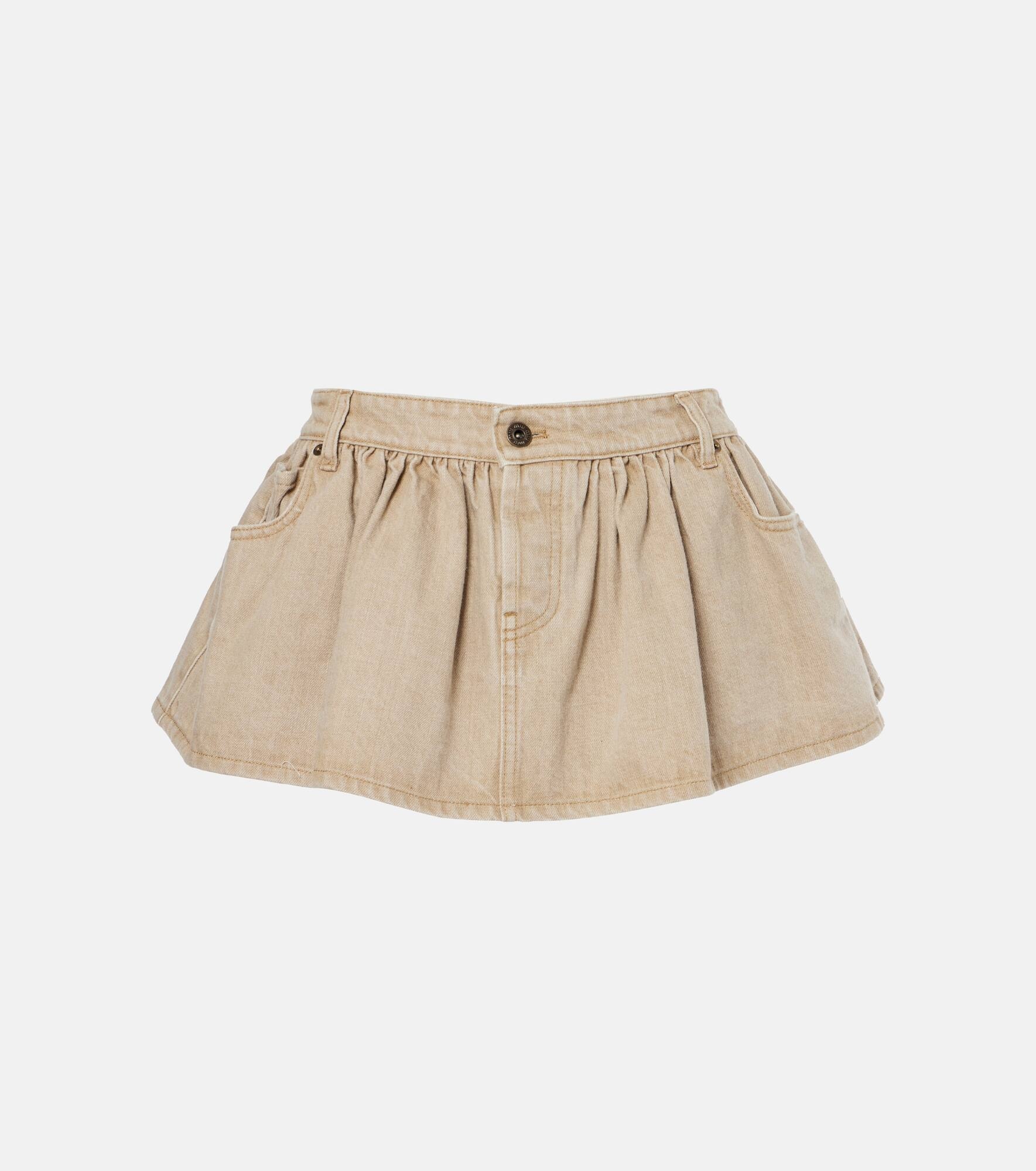 Ruffled denim miniskirt - 1