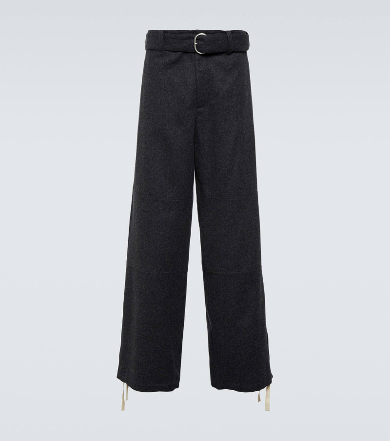 felted wool wide-leg trousers - 1