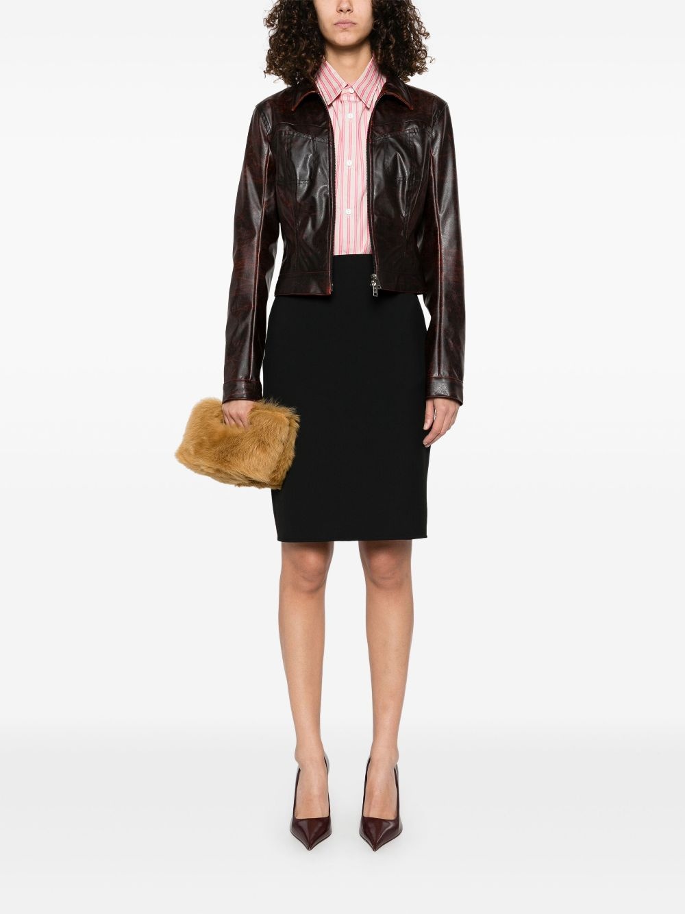 twill-weave midi skirt - 2