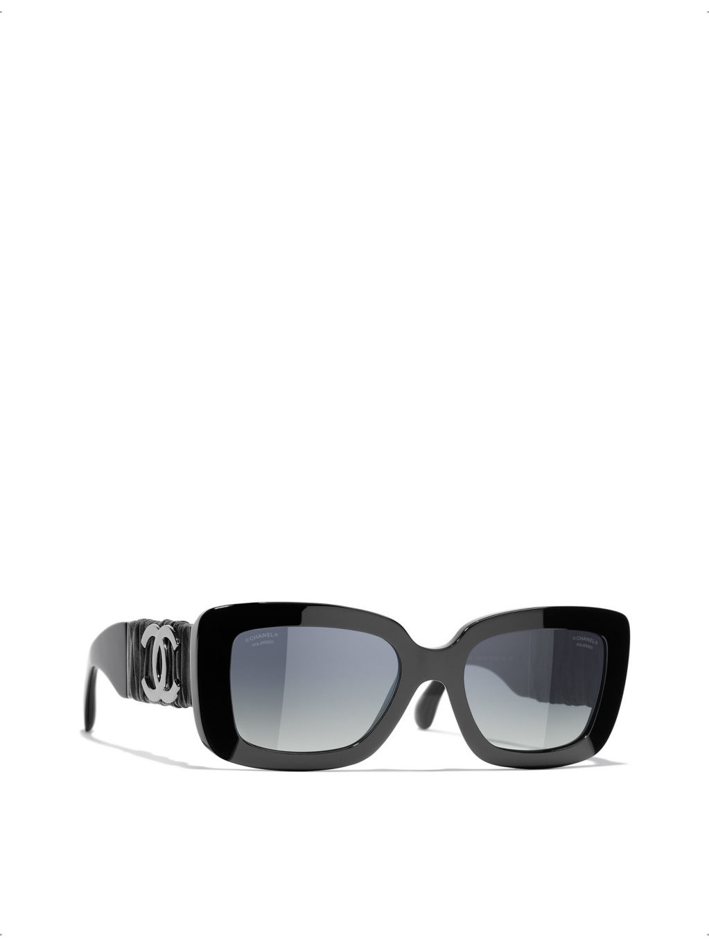 CH5473Q rectangle-frame leather and acetate sunglasses - 2