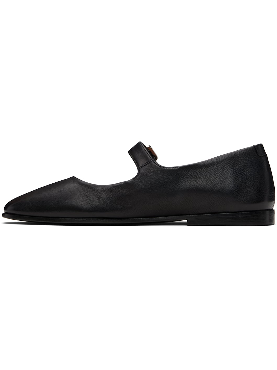 Black Scivolo Leather Ballerina Flats - 3