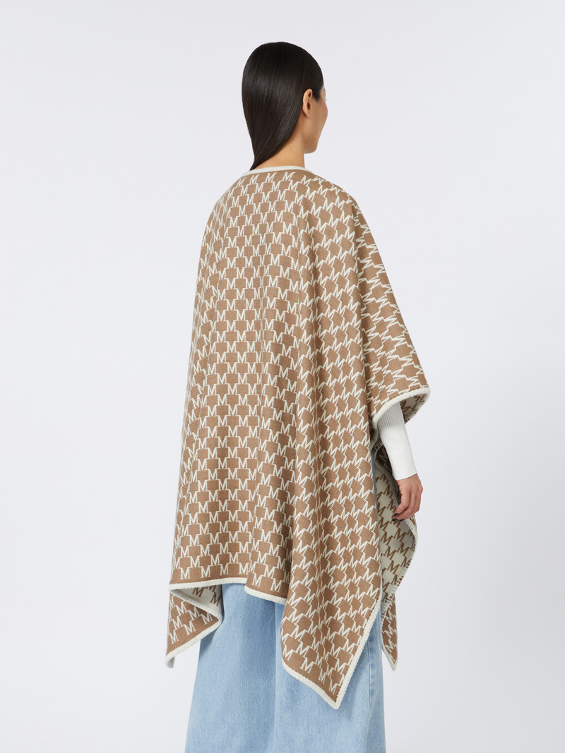 Max Mara EDITTI Jacquard wool and cotton cloak outlook