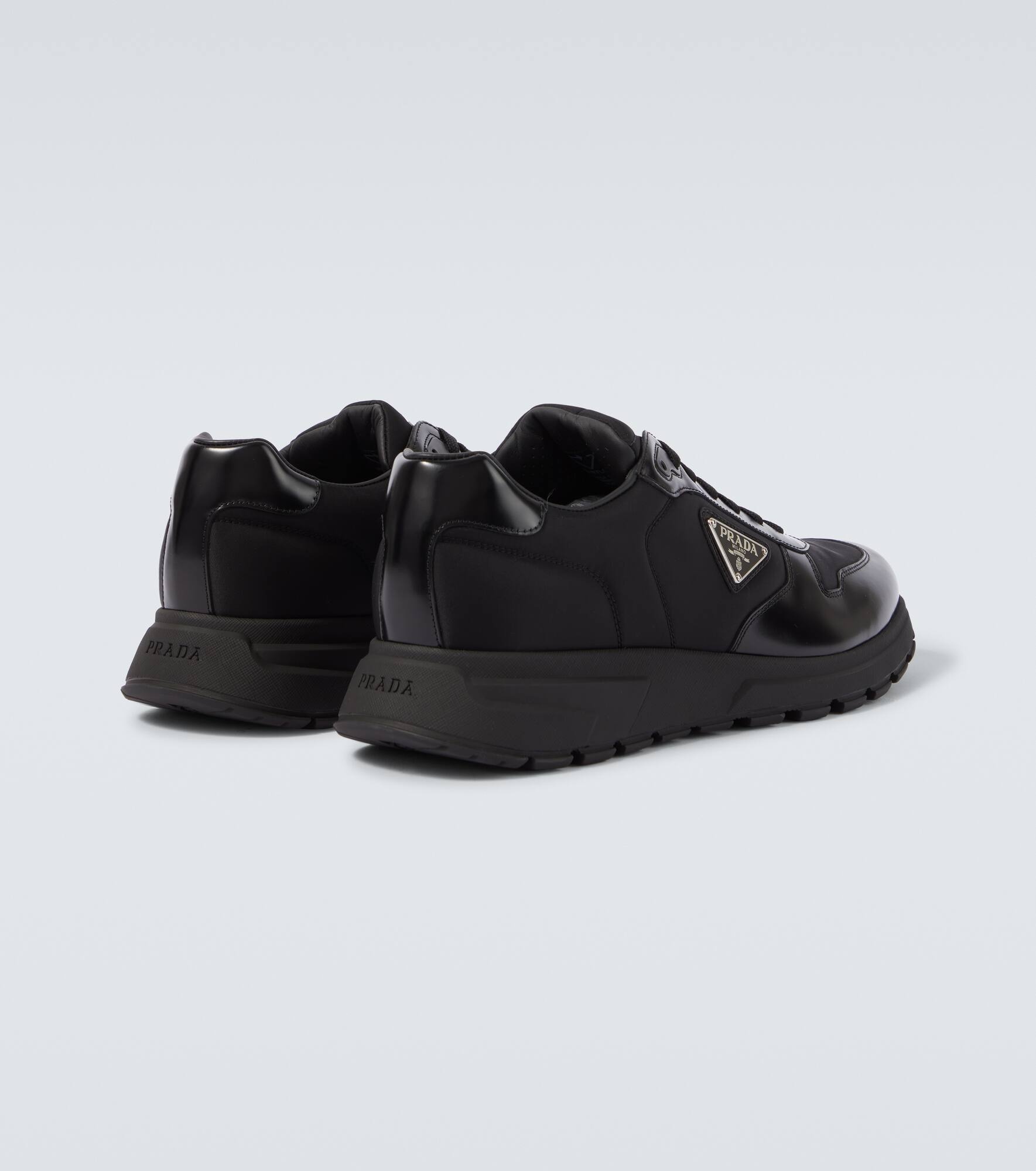 Re-Nylon and leather sneakers - 6