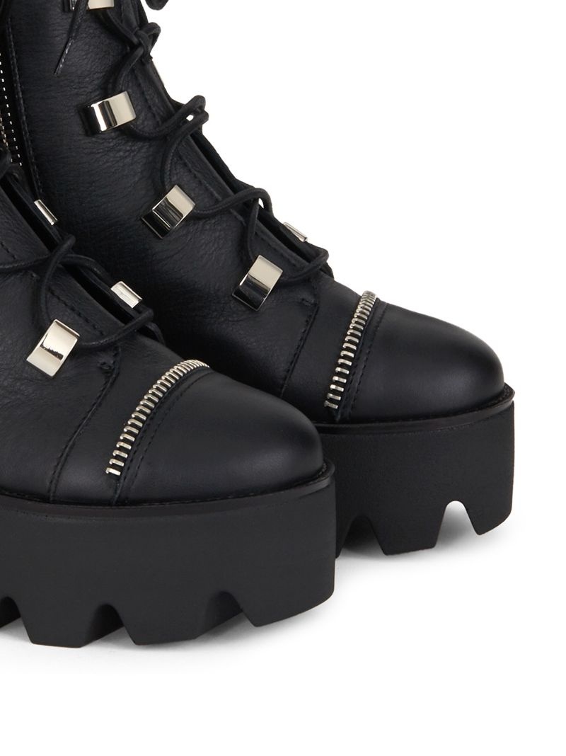 chunky sole combat boots - 4