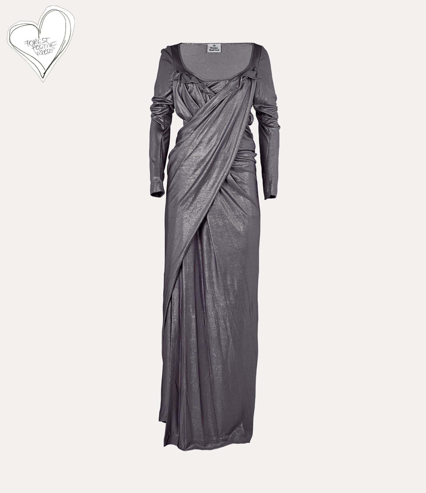 LONG DRAPED FITTED DRESS - 1
