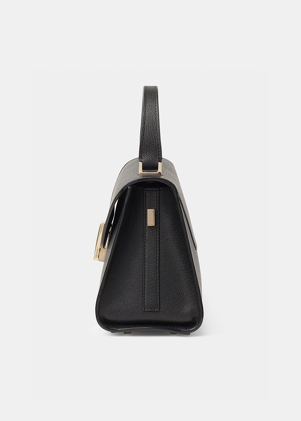 Iside Mini Black Grained Leather Bag - 2