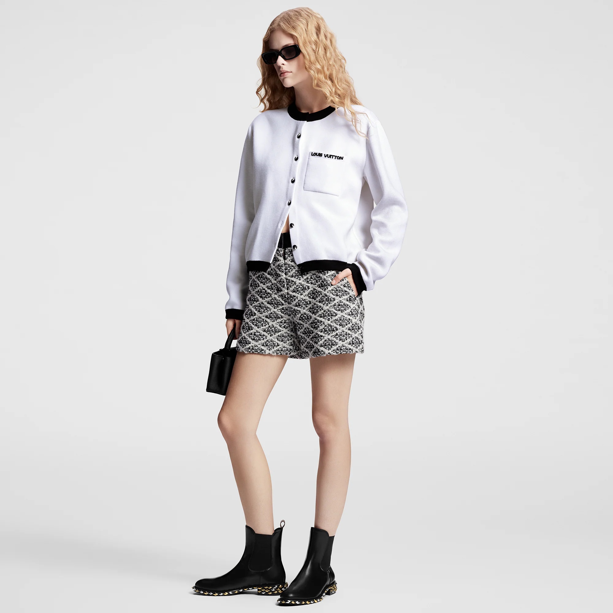 Graphic Technical Knit Patch Pocket Cardigan - 4
