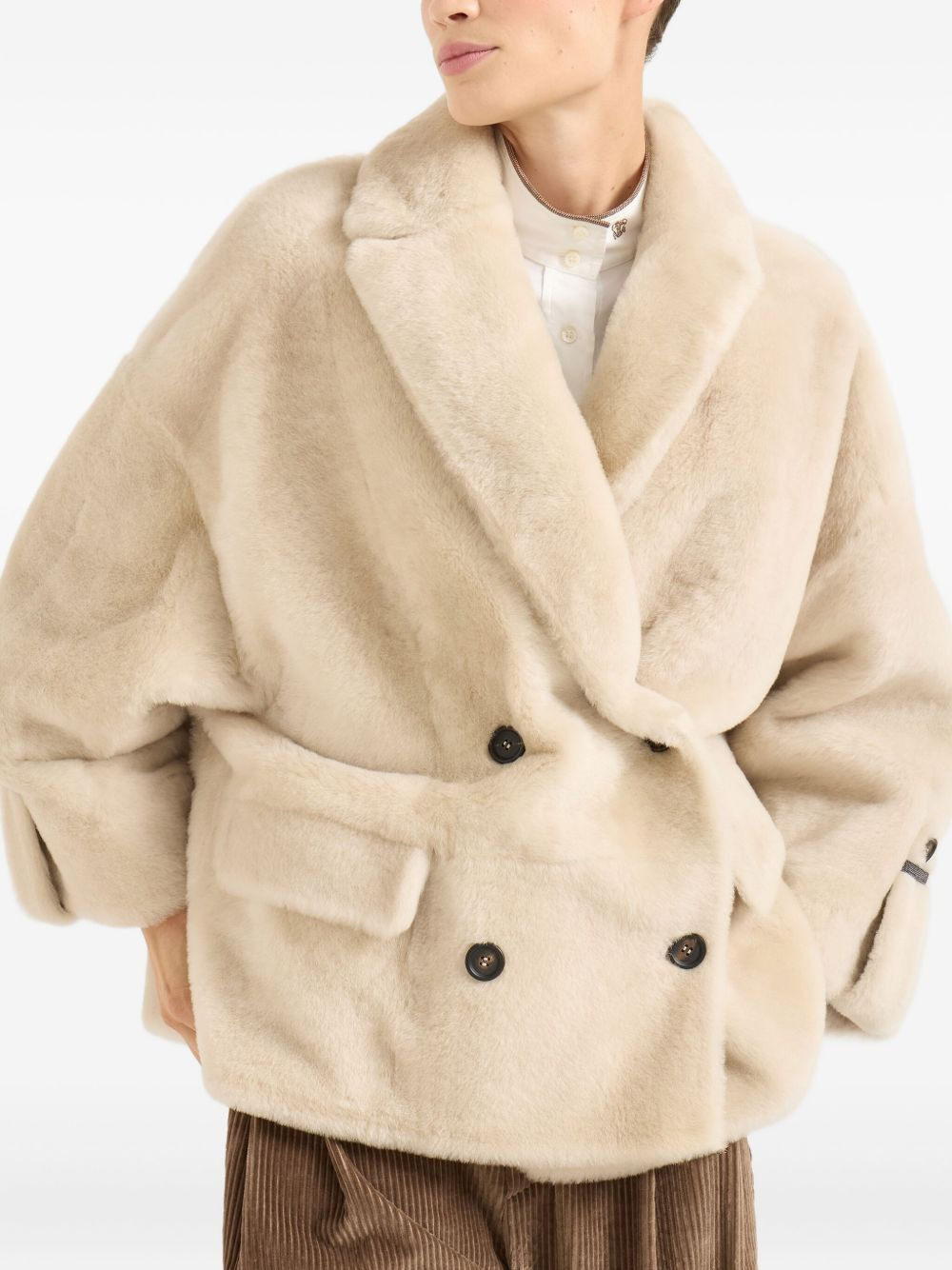 button fur jacket - 3