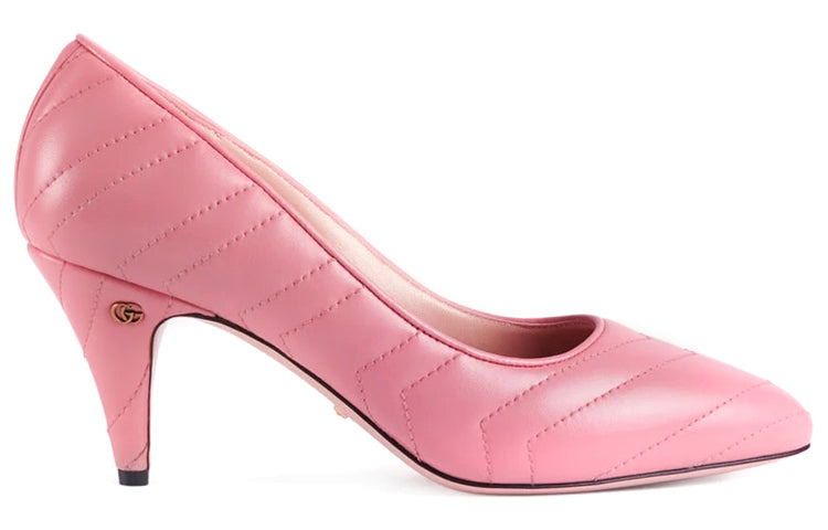 (WMNS) Gucci Nappa Matelasse Marmont Mid Heel Pumps 'Wild Rose' 658673-BKO00-5815 - 2