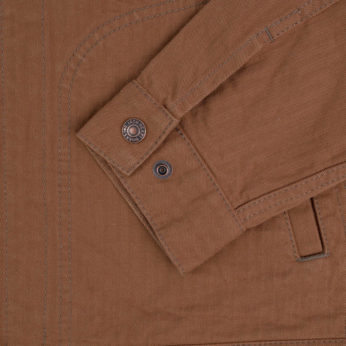 IHJ-124-BRN 10oz Herringbone Work Jacket - Brown - 13