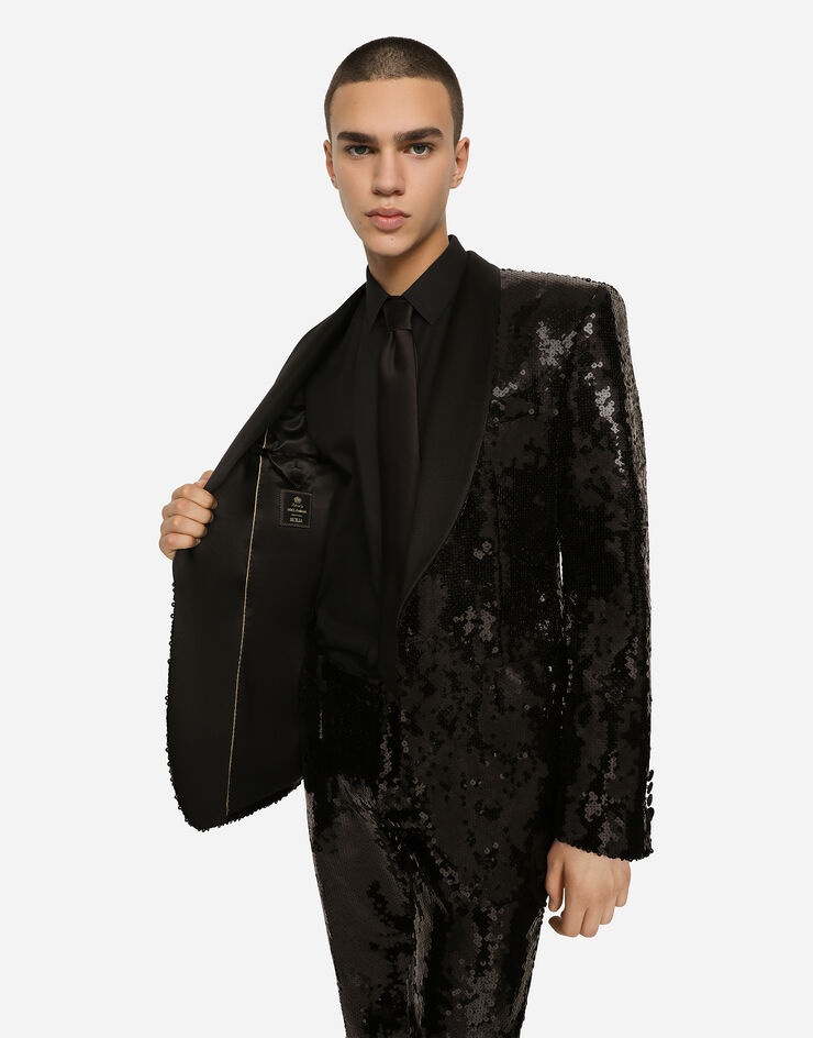Sequined single-breasted Sicilia-fit tuxedo suit - 5