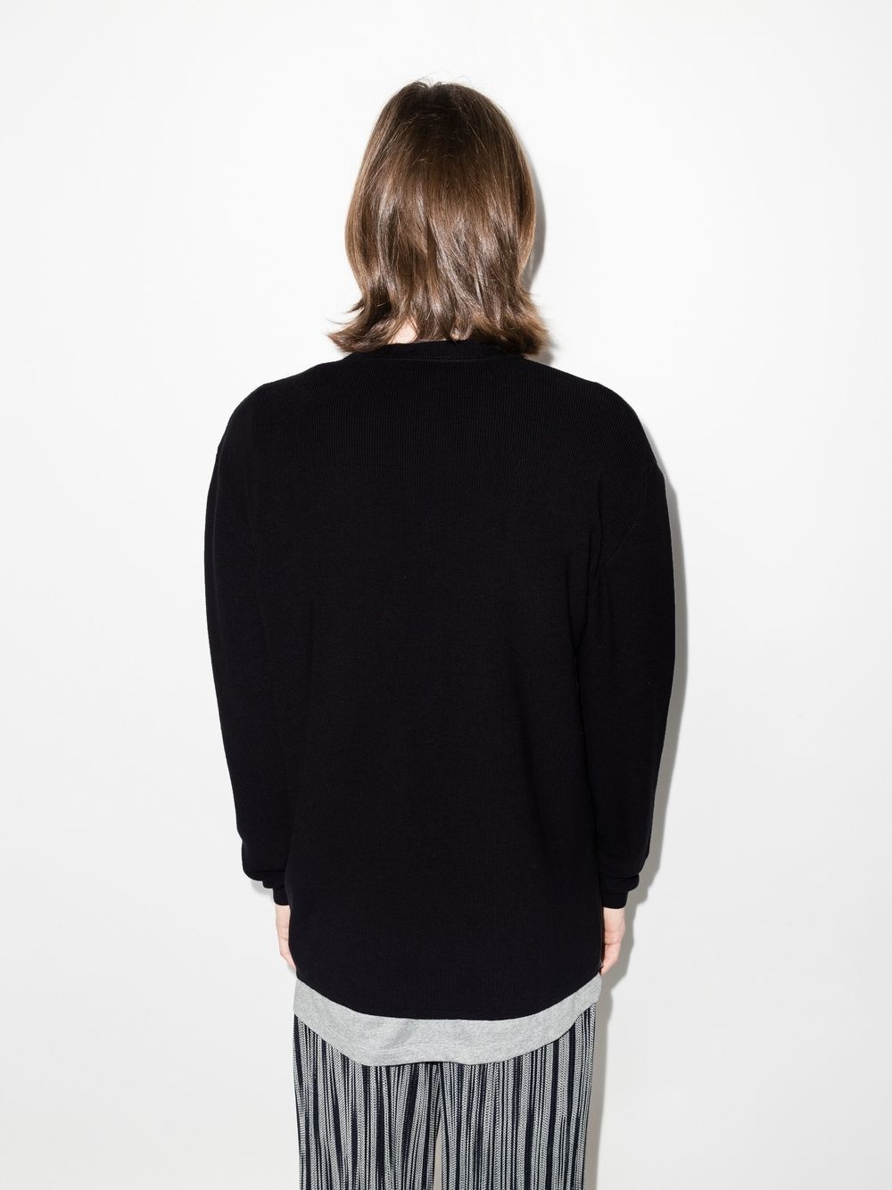 logo-patch ribbed jumper - 3