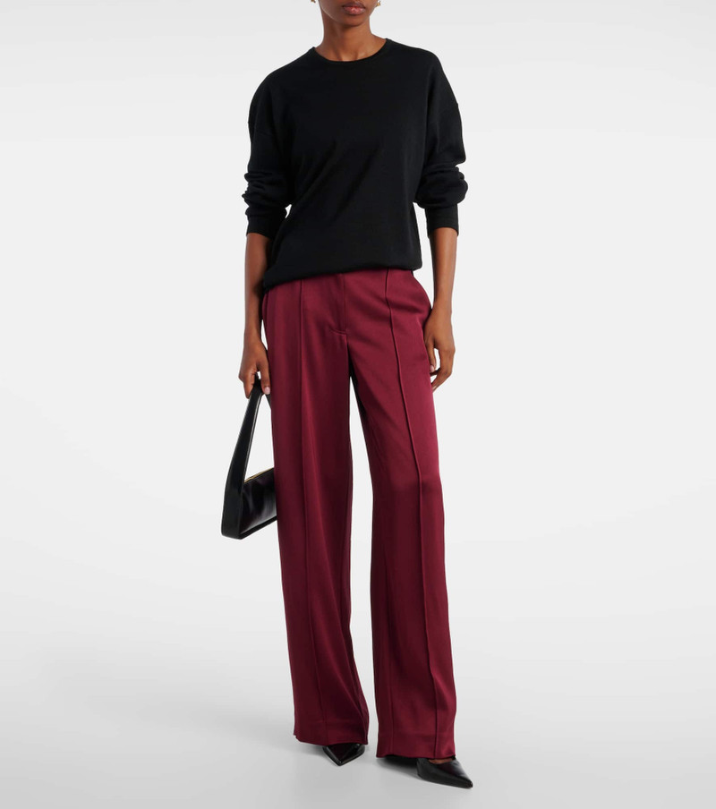 SIMKHAI Kyra high-rise satin wide-leg pants outlook