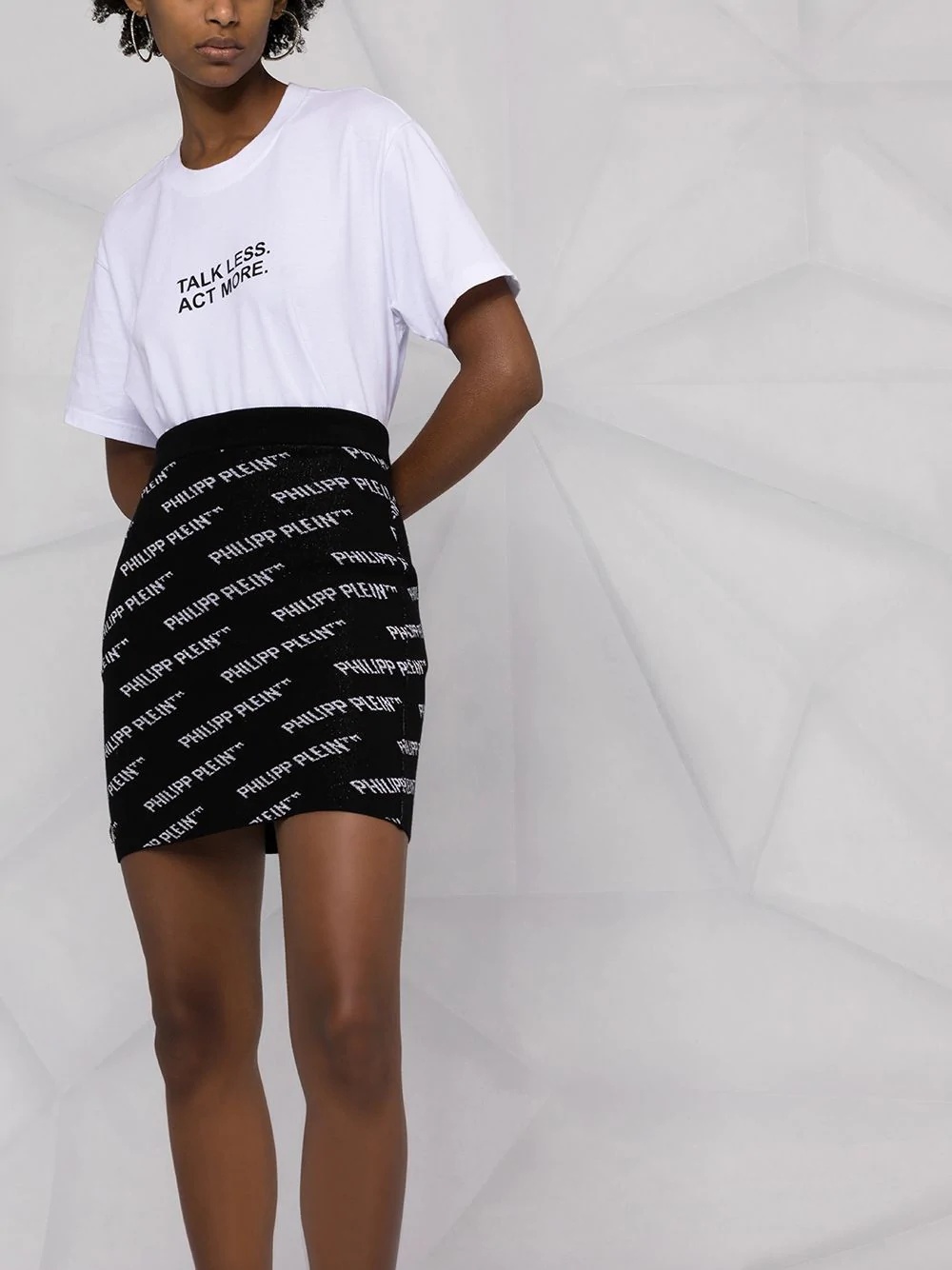 all-over logo knit skirt - 5