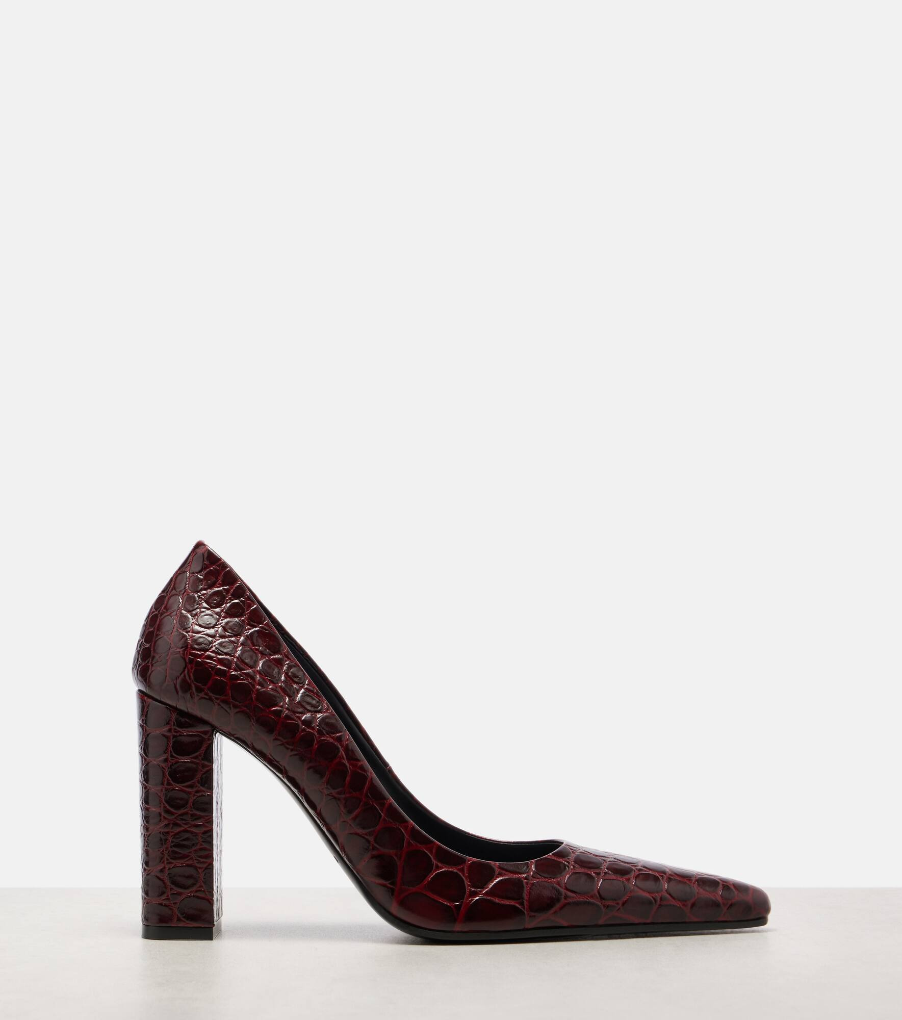 Pointy 90 croc-effect leather pumps - 4