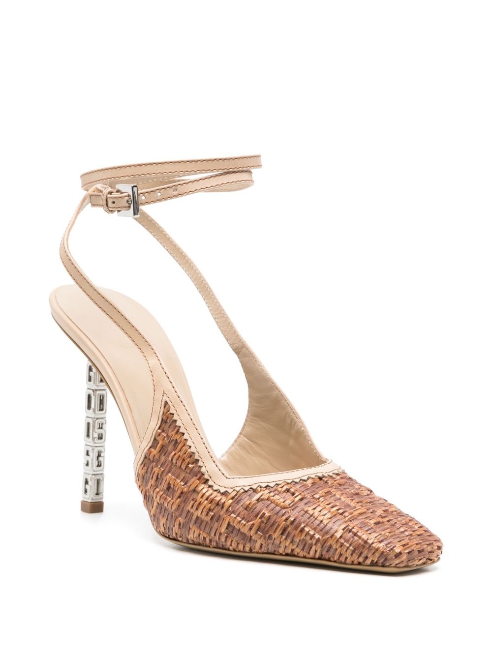 100mm GCDS Cube monogram-raffia pumps - 2