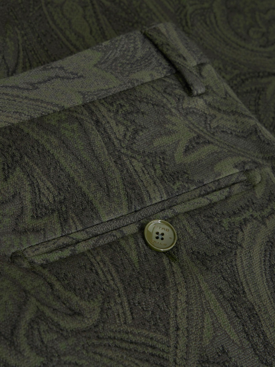PAISLEY COTTON JACQUARD TROUSERS - 6
