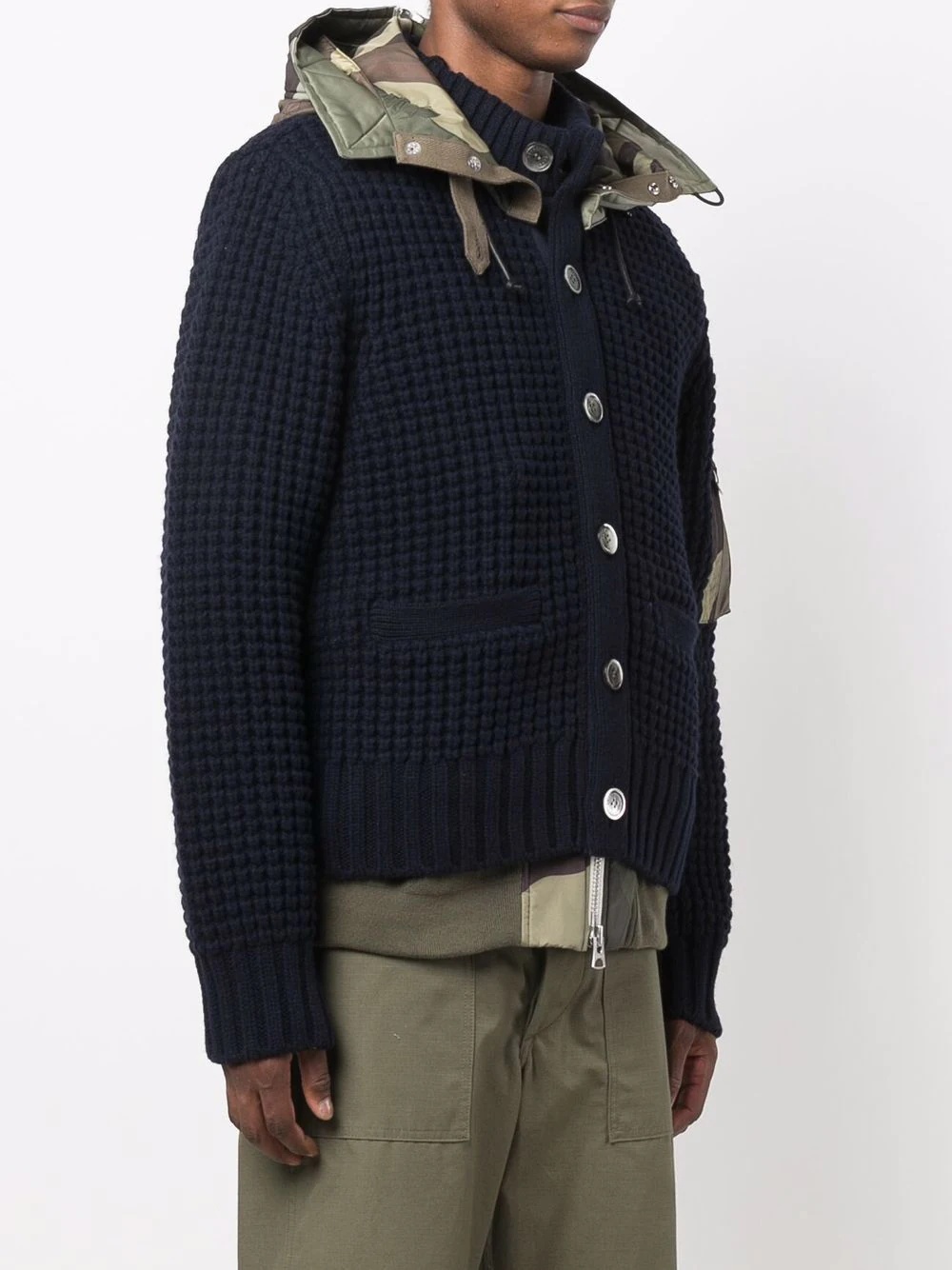 knit-layered hooded jacket - 3