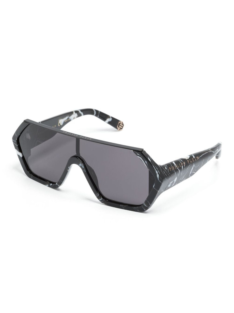 PHILIPP PLEIN marbled-pattern oversize-frame sunglasses outlook