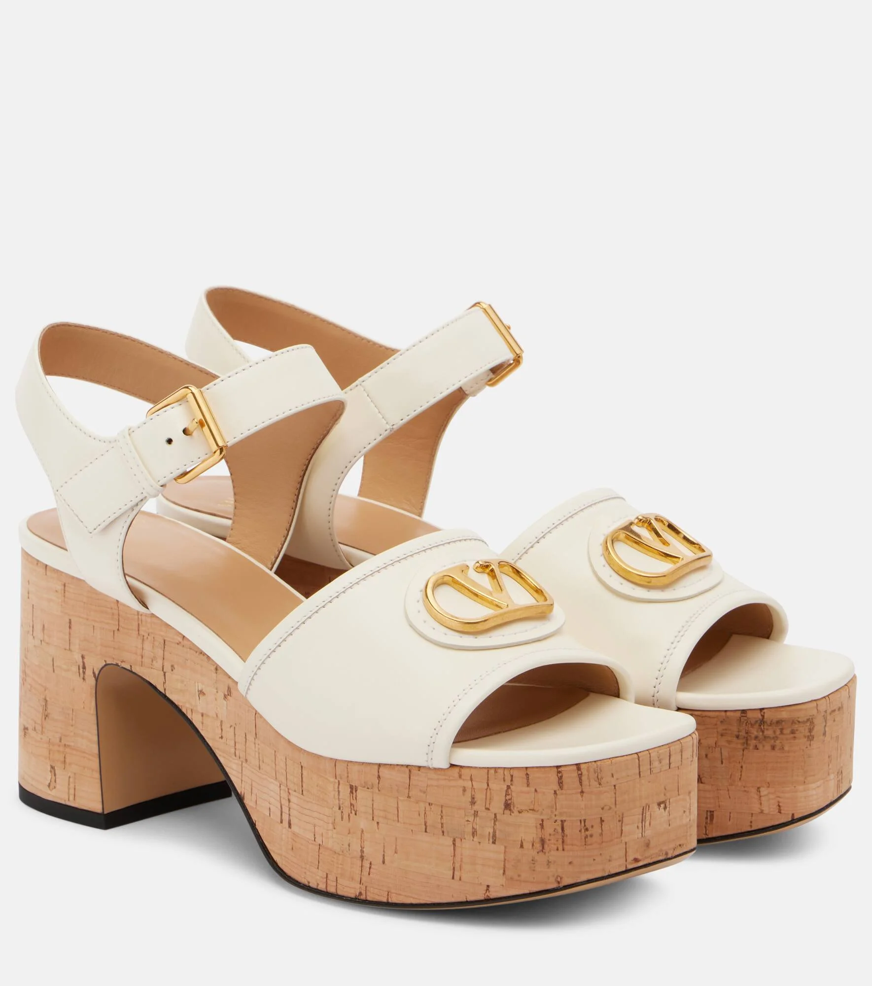 VLogo Signature 80 leather platform sandal - 1