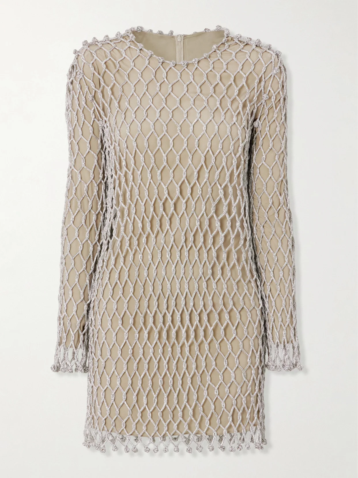 Crystal-embellished Mesh Mini Dress - 1