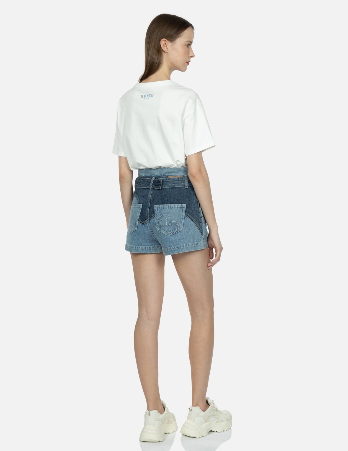 SEAGULL BLOCKING DENIM SHORTS - 3