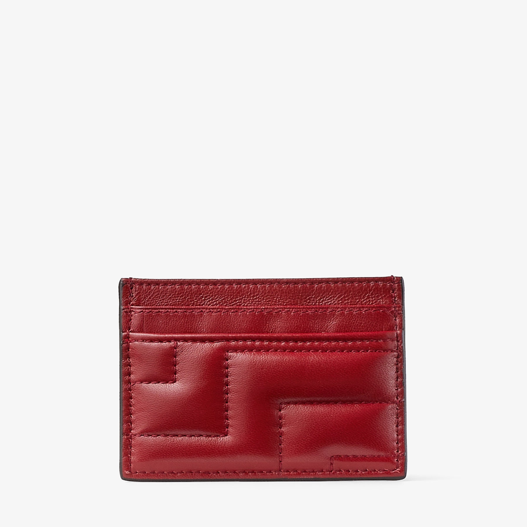 Umika
Cranberry Quilted Nappa Leather Card Holder with JC Emblem - 5