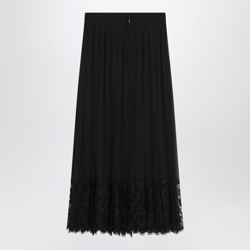 Dolce&Gabbana Gonna Midi In Chiffon And Black Lace Women - 2