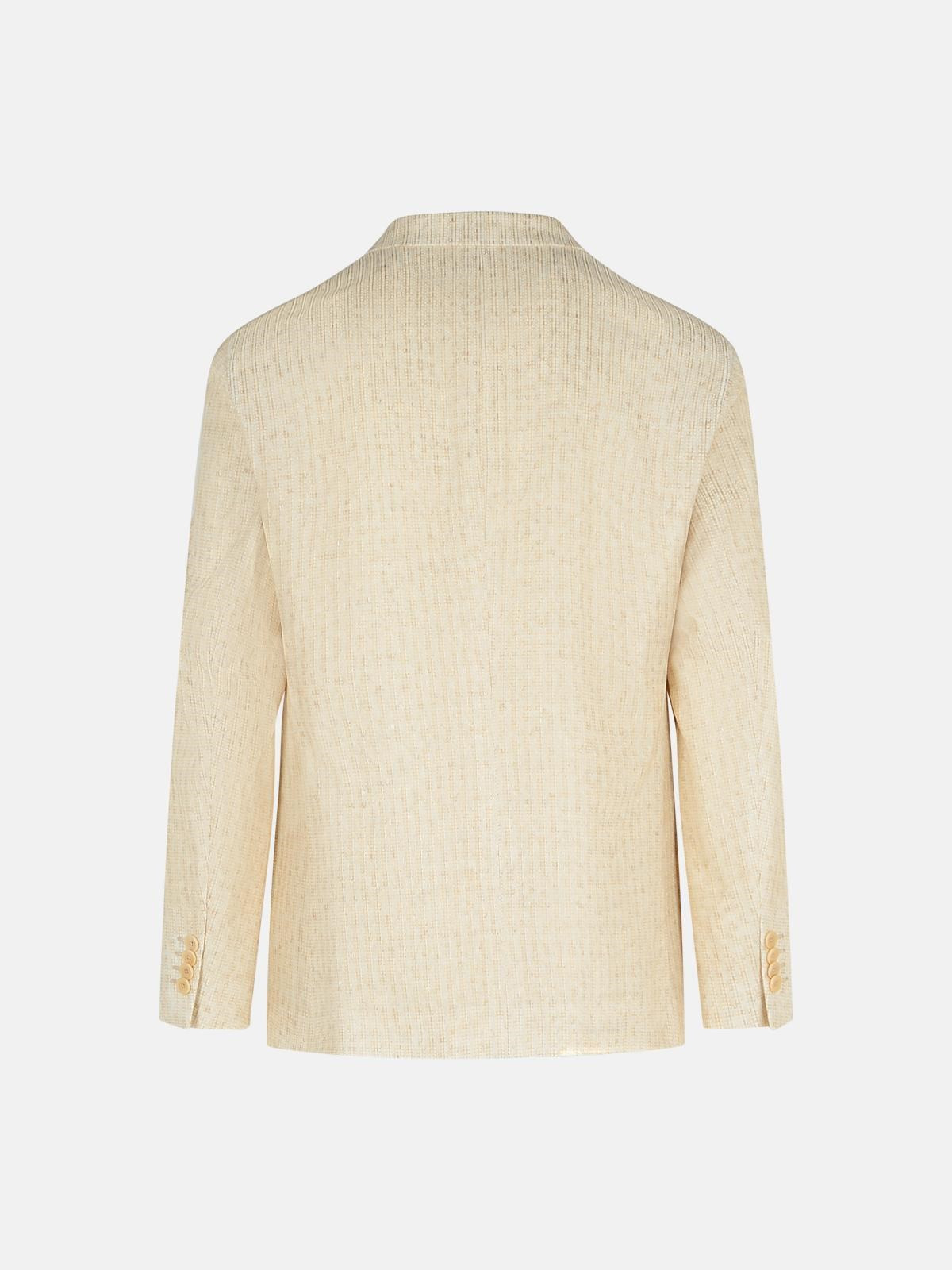 BLAZER IN CREAM LINEN BLEND - 3