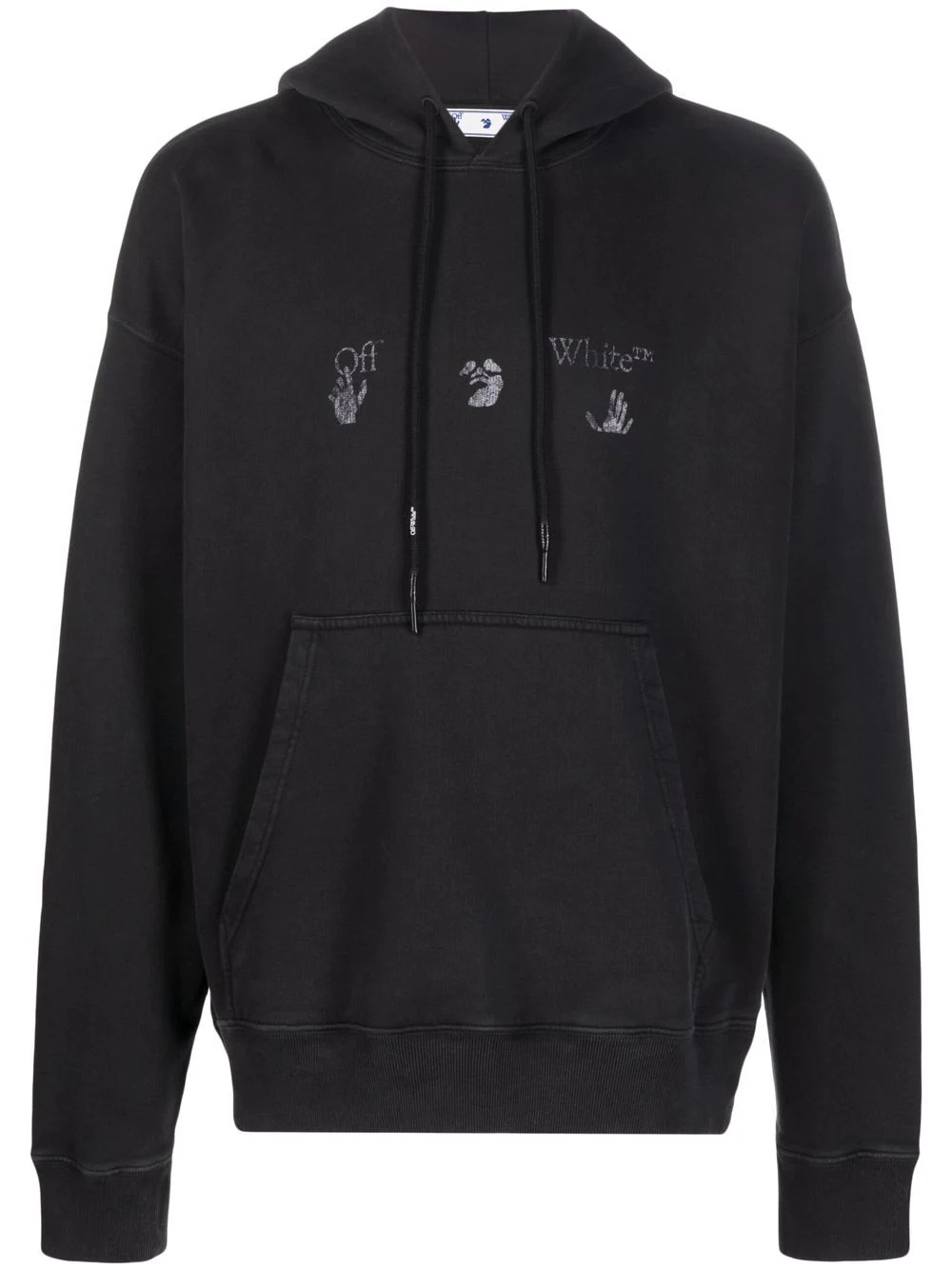 faded logo-print relaxed hoodie - 1