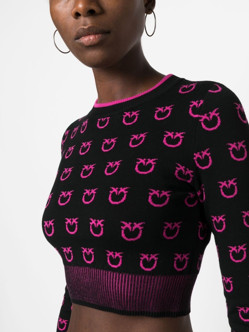 intarsia-knit cropped jumper - 5
