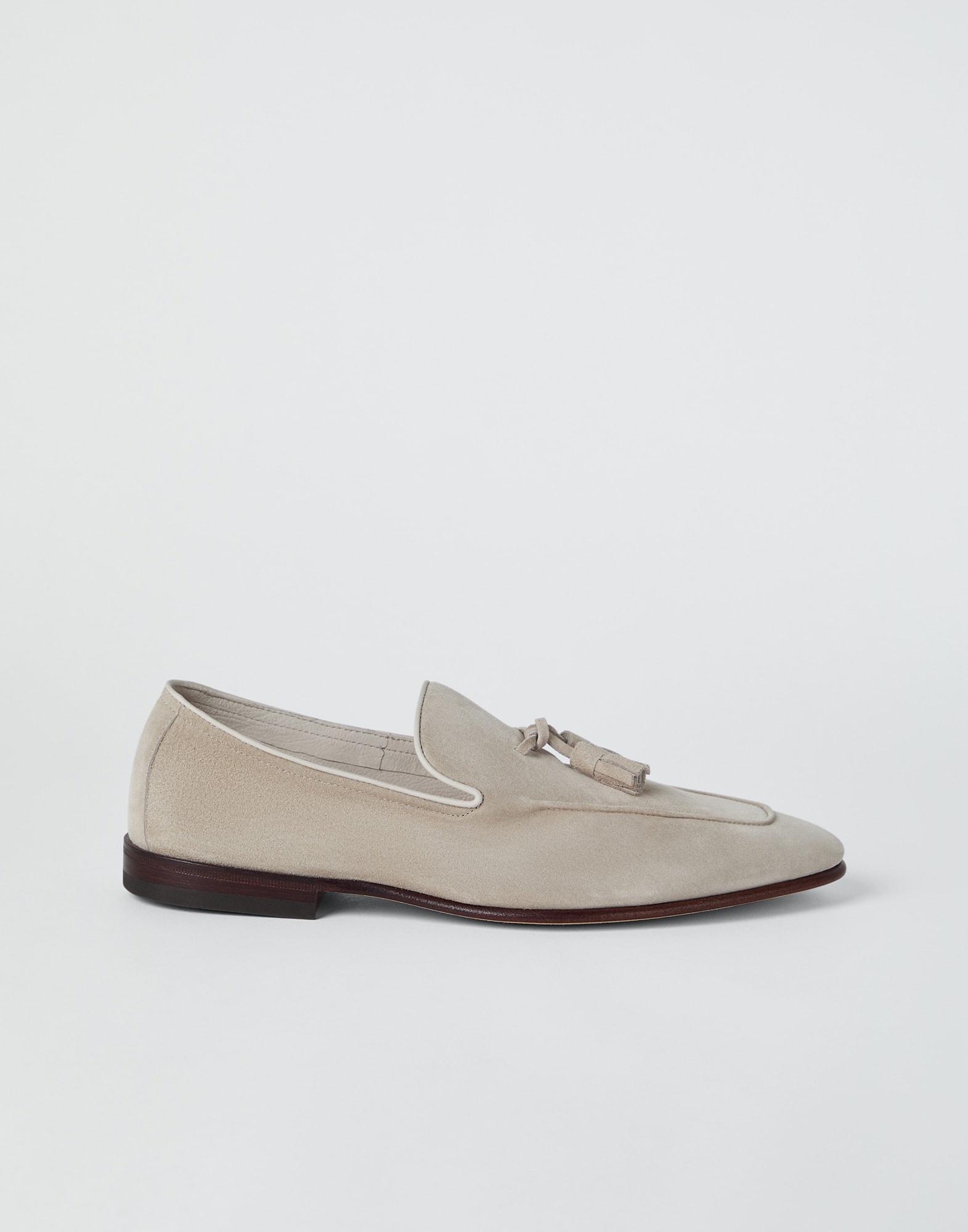 Suede unlined loafers with tassels - 5