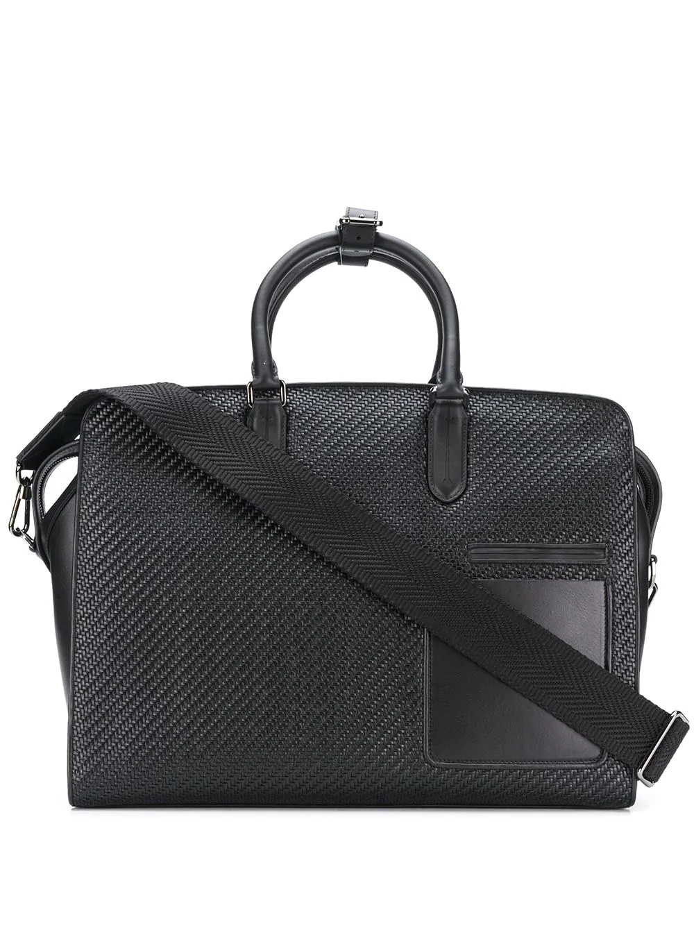 woven leather holdall - 1