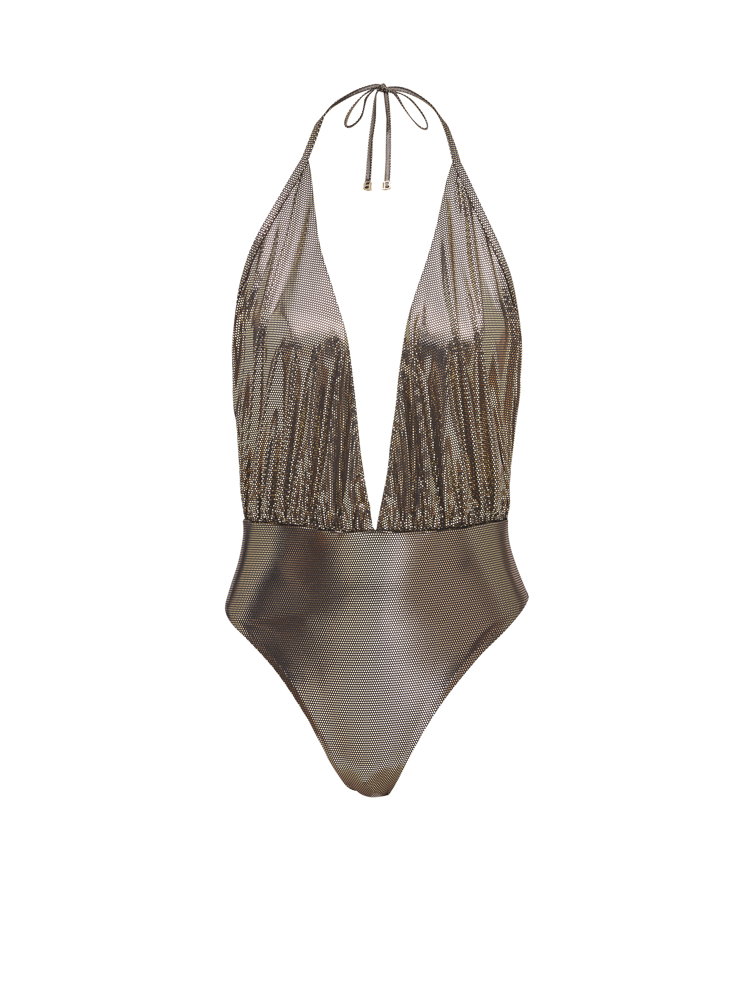 Draped metallic swimsuit - 1