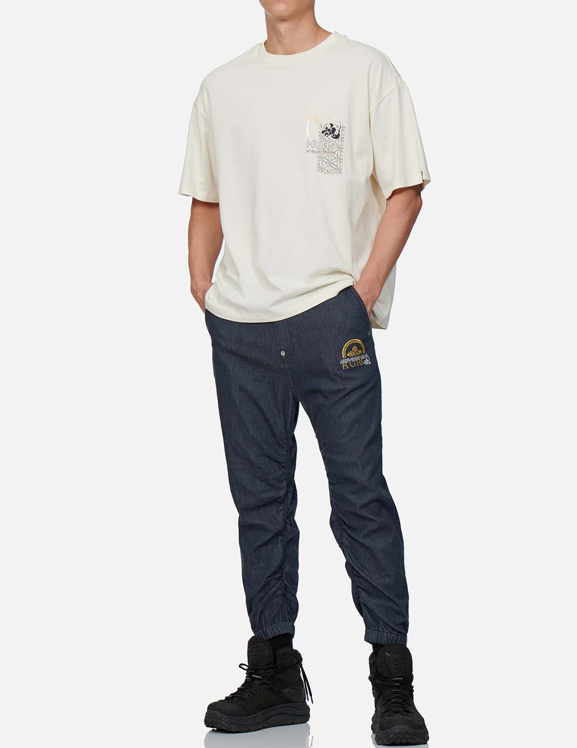 Monogram Discharge Print 3D Jogger Jeans - 4