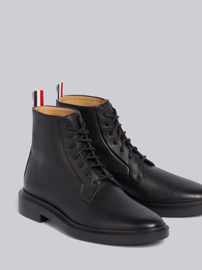 Thom Browne Black Pebbled Blucher Boot outlook