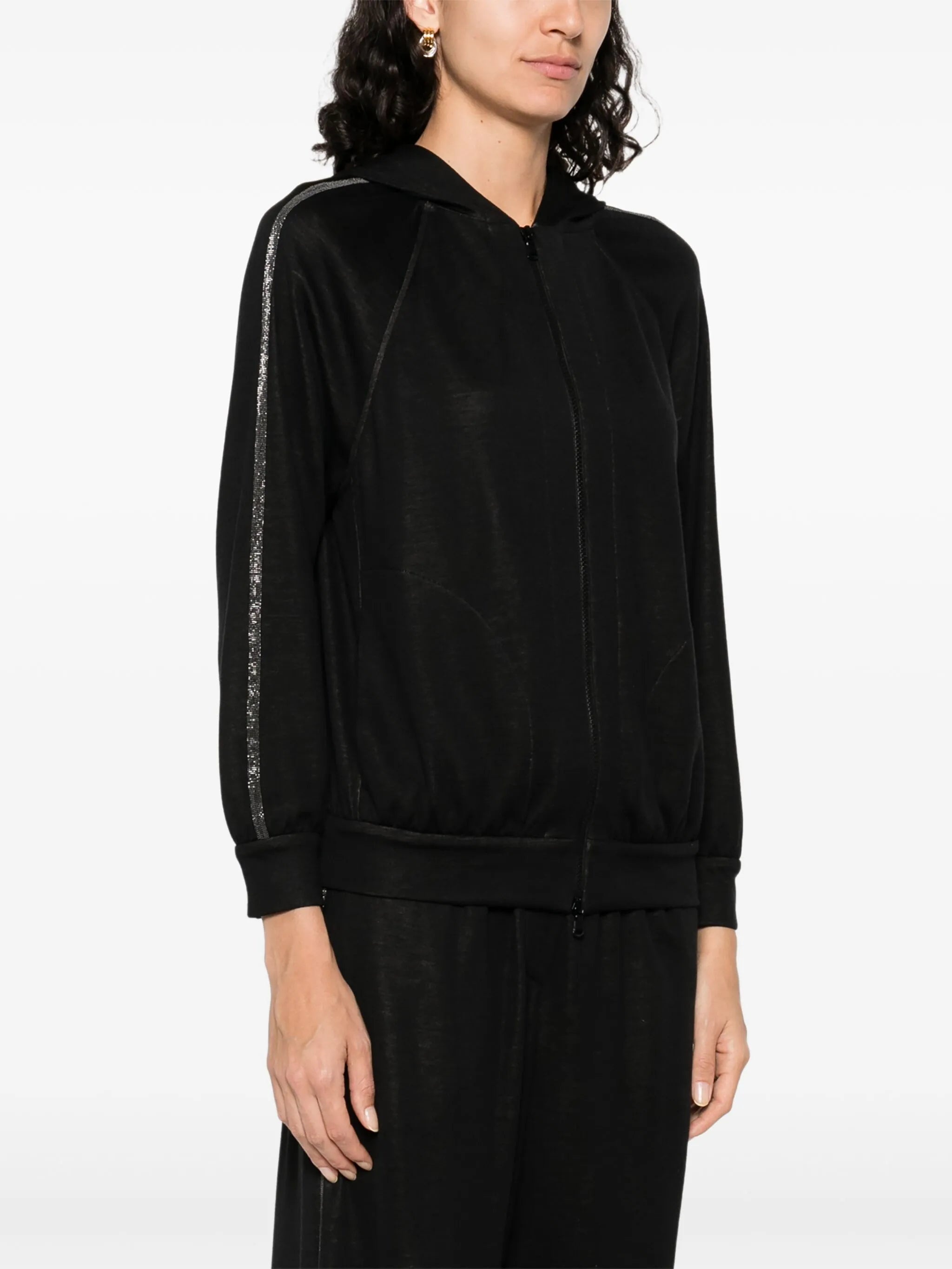 Stripe-detail Zip-up Hoodie - 3