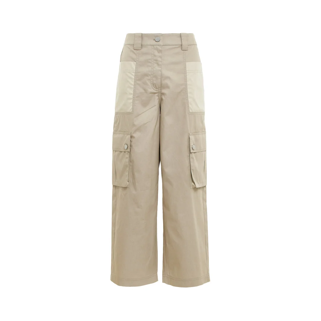 Two-Toned Cropped Cargo Pants - 1