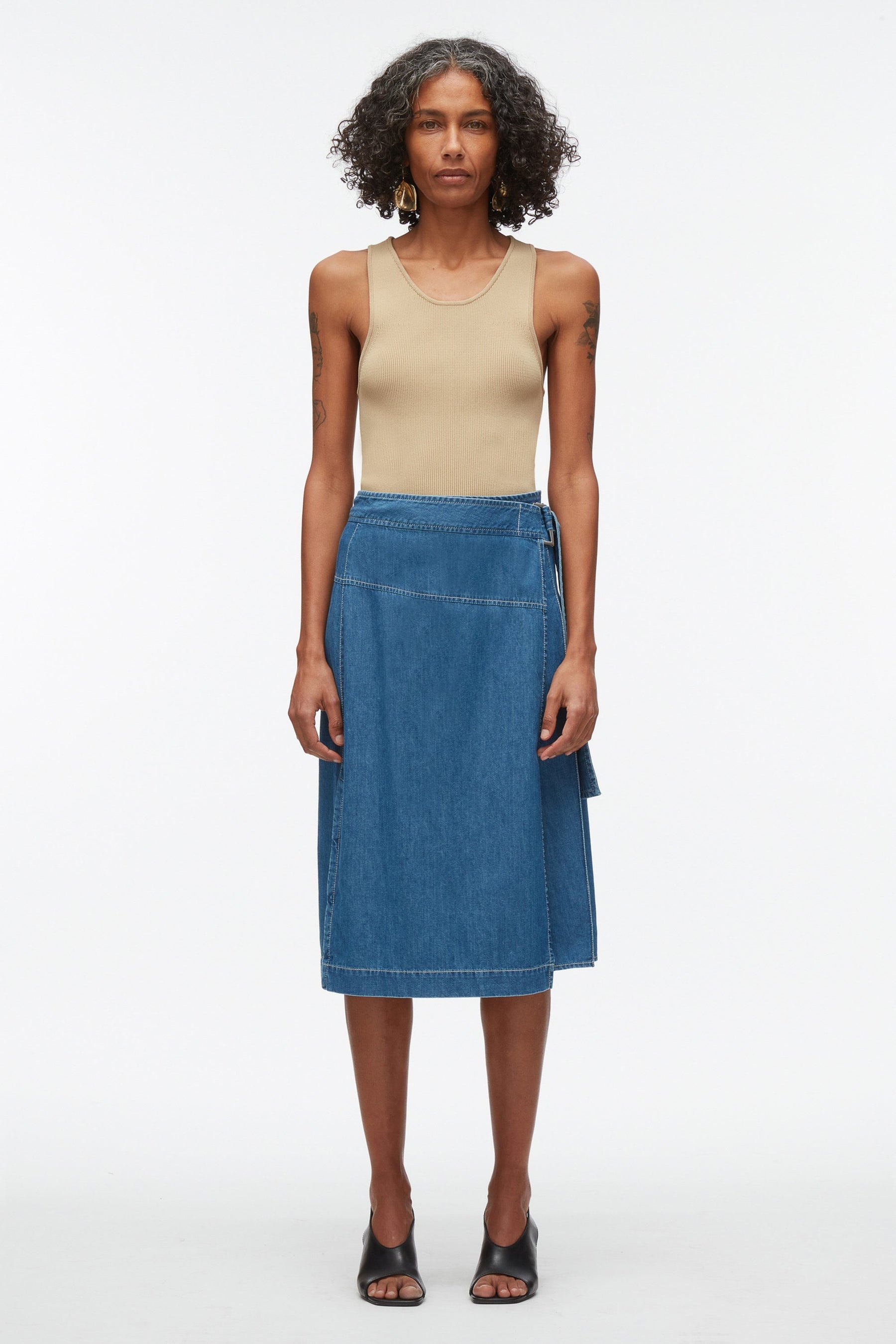 Chambray Wrap Skirt - 6