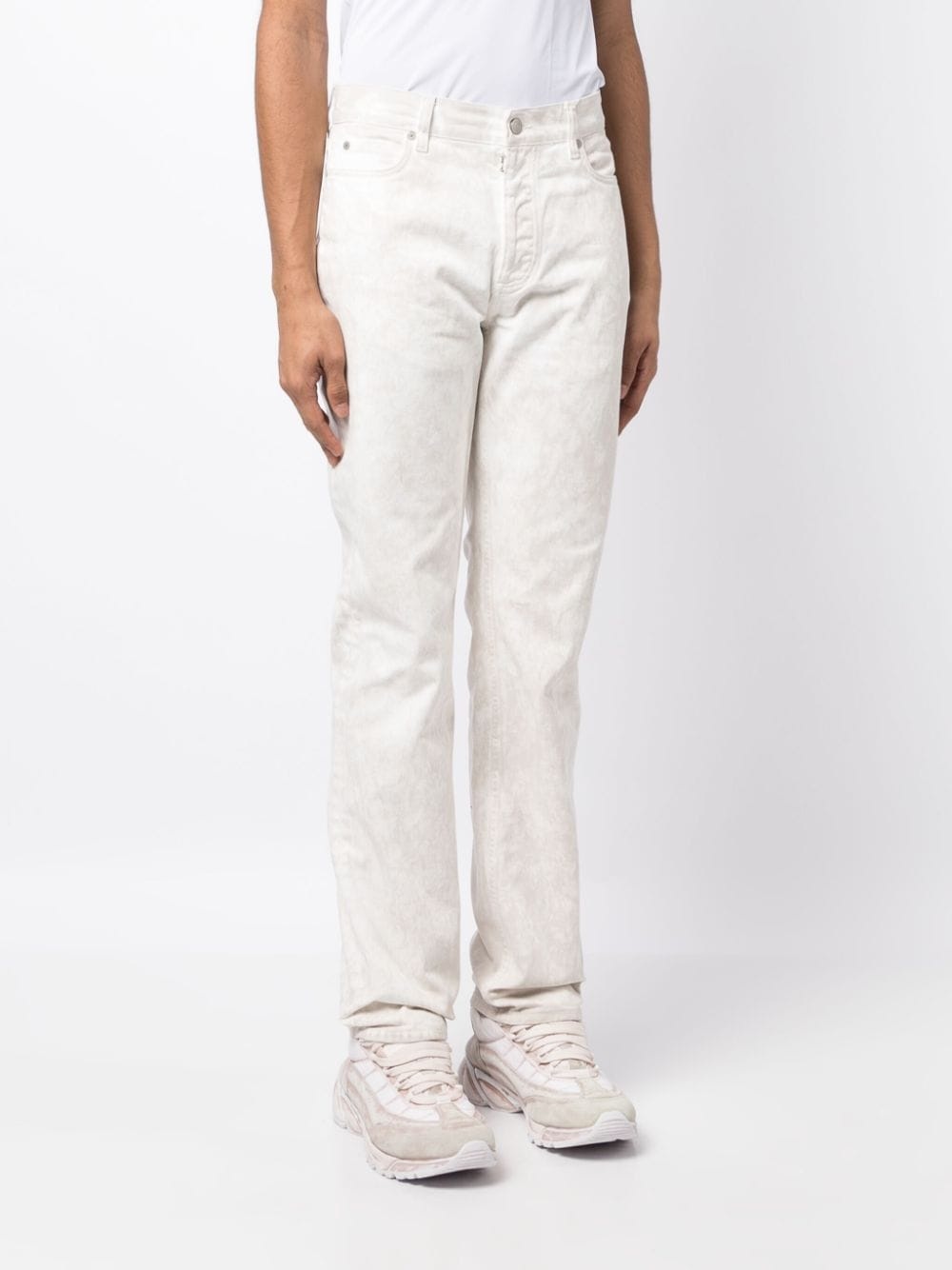 bleached-wash slim-cut jeans - 3
