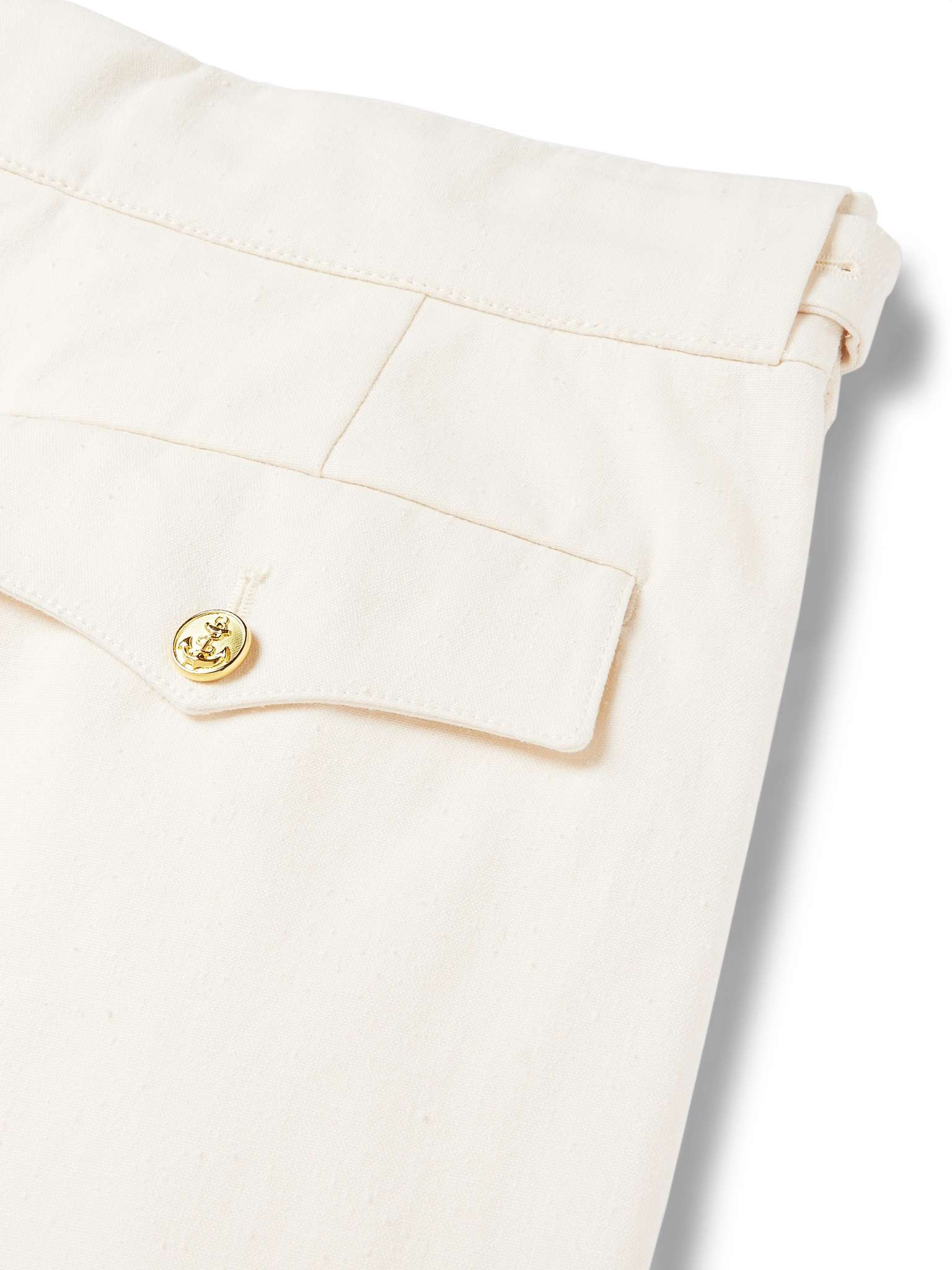 Plaster Pleated Slub-Cotton Trousers - 6