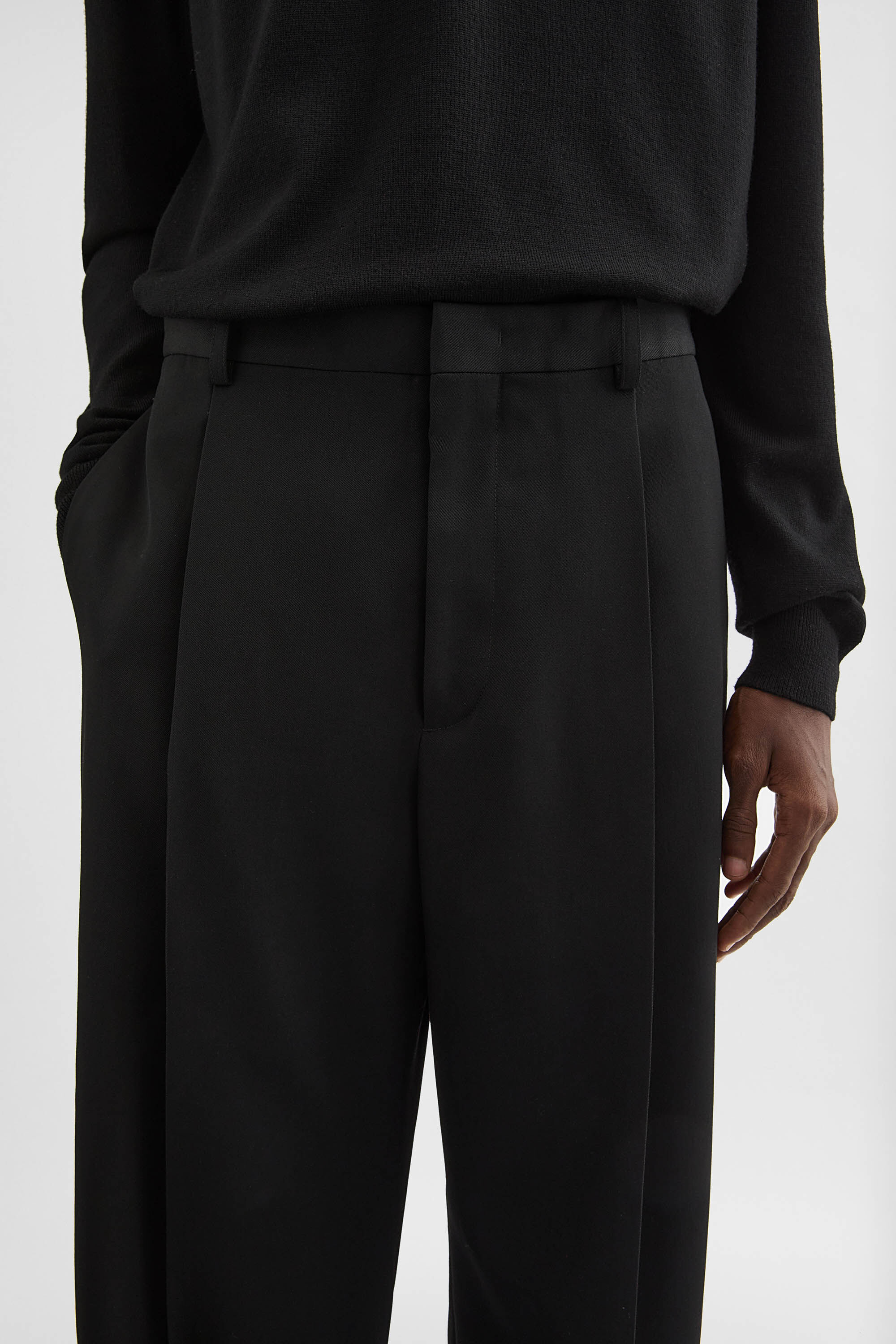 Wool Gabardine Belted Trousers - 5