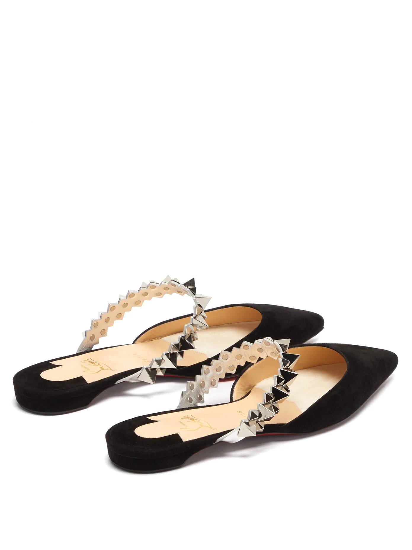 Planet Choc spiked-strap suede backless loafers - 4