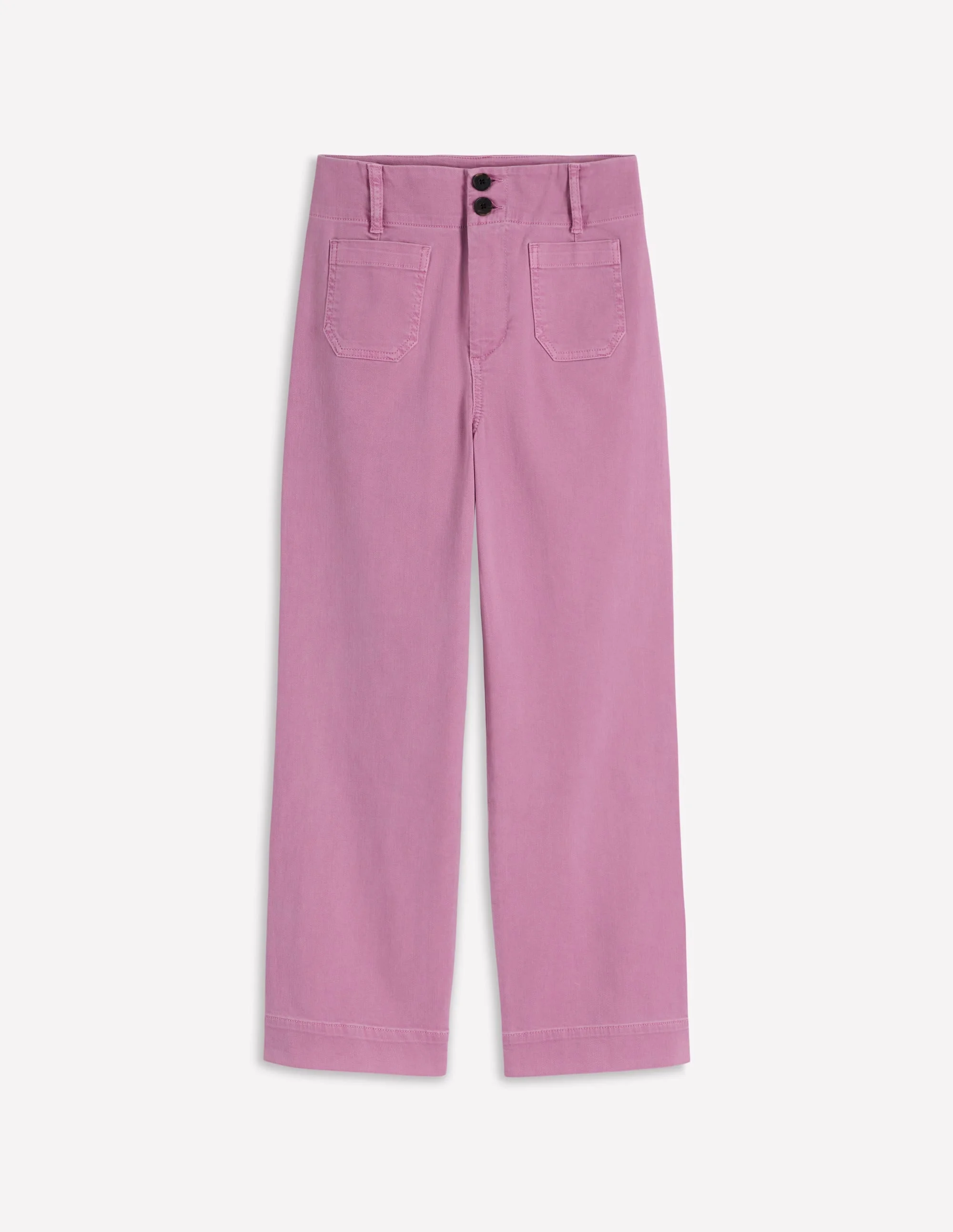 Patch Pocket Cropped Pants-Clover Purple - 1