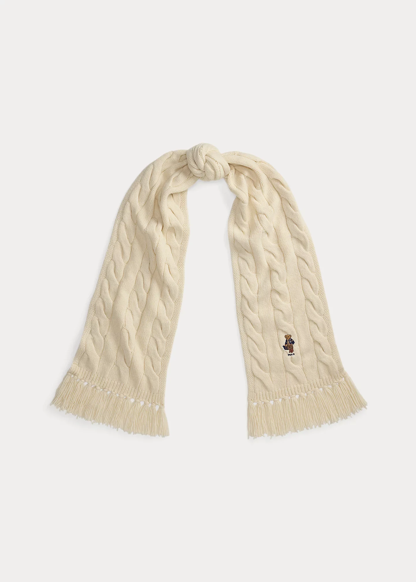 Polo Bear Cable-Knit Scarf - 1