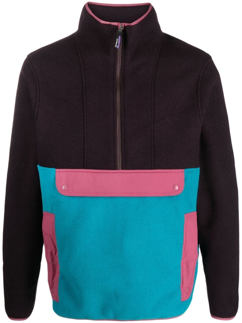 half-zip fleece-texture sweatshirt - 1