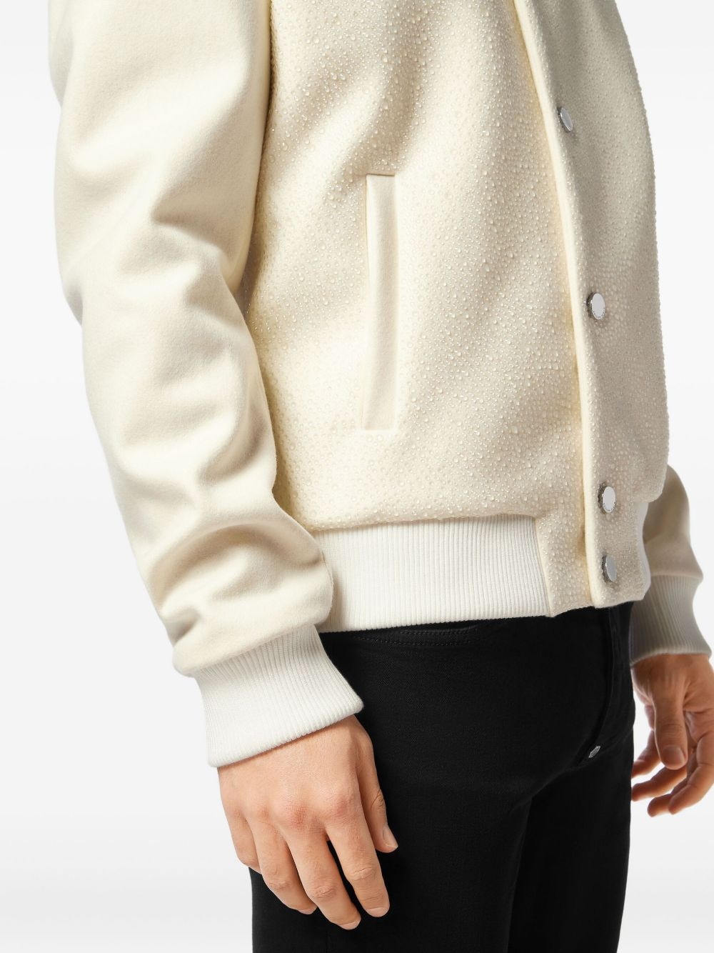 rhinestone-embellished bomber jacket - 5