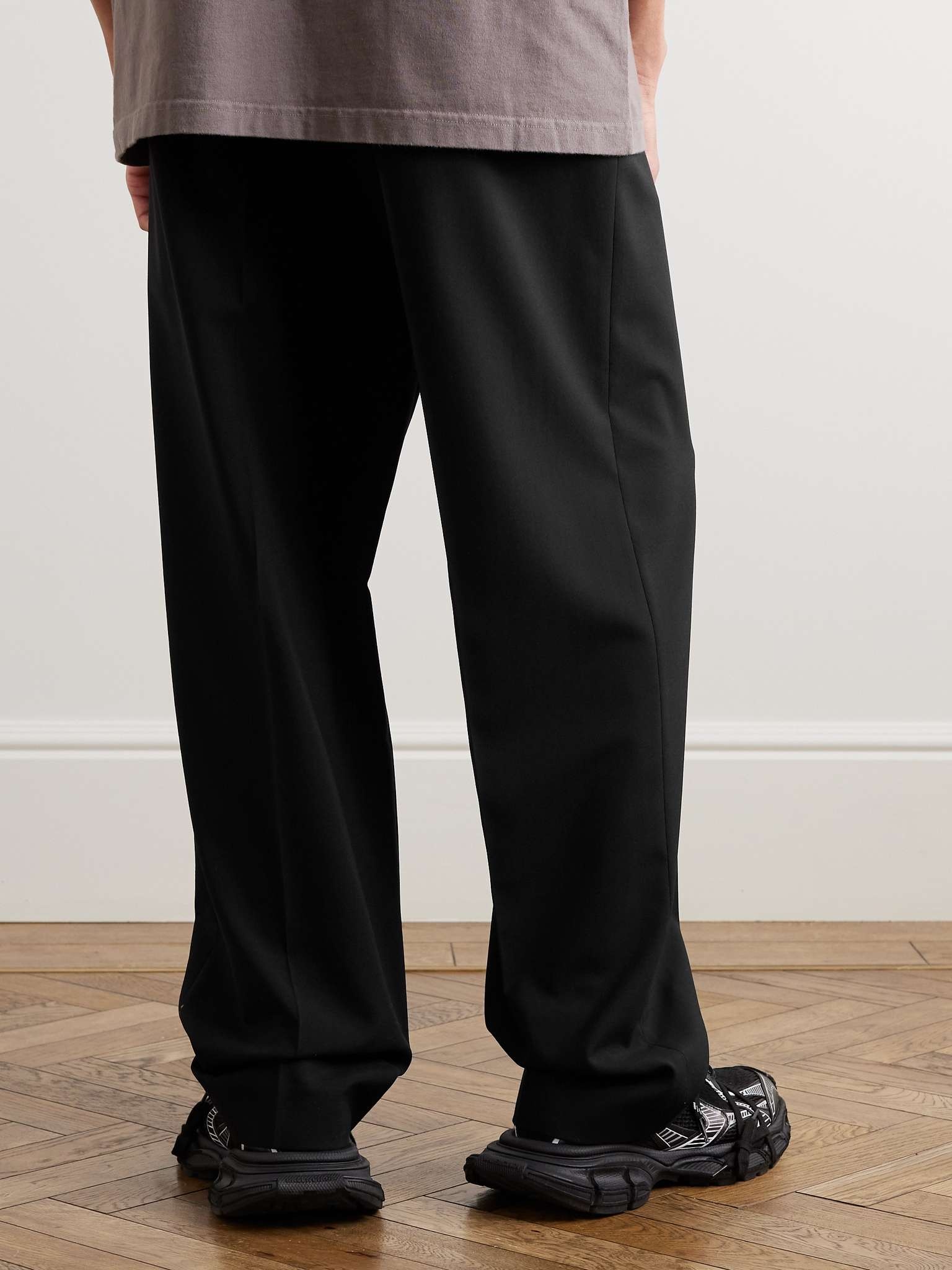 Wide-Leg Wool Trousers - 4